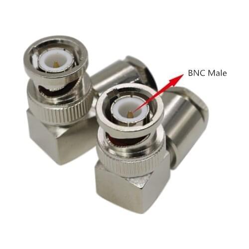 Q9 BNC Male Plug Right Angle Clamp for RG58 RG142 LMR195 RG400 Cable RF Coaxial Adapter Connector