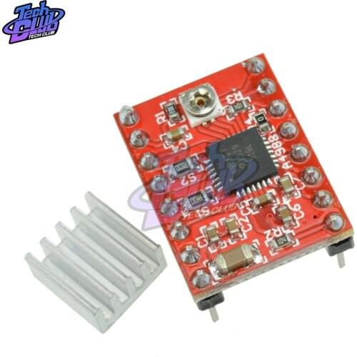 A4988 StepStick Stepper Driver+Heat Sink for Reprap 3D Printer Parts Red Motor Driver with Heatsink Accessorie