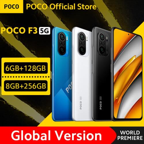 [World Premiere In Stock] Global Version POCO F3 5G Smartphone Snapdragon 870 Octa Core 128GB/256GB 6.67"120Hz E4 AMOLED Display