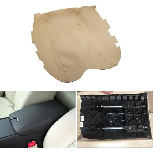 Car-styling Microfiber Leather Inner Center Control Lid Armrest Box Cover Trim For Infiniti G37 2010 2011 2012 2013 2014 Beige