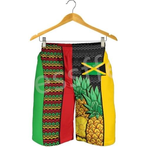 Tessffel 3DPrint NewFashion Country Flag Jamaica Lion Emblem Retro Summer Shorts Men/Women Harajuku Unisex Beach Sweatpants No.1