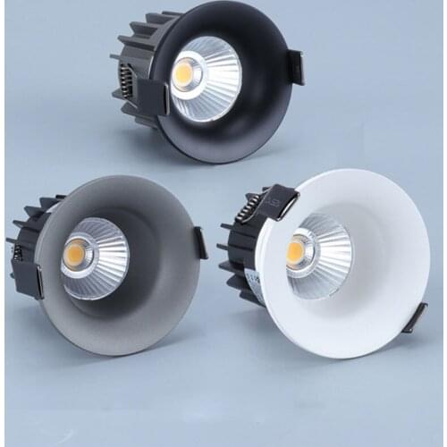 High Quality COB 5W 7W 10W 12W 15W LED Downlights Dimmable AC110V 220V Recessed Ceiling Lamps Spotlight Indoor Lighting CE&RoHS