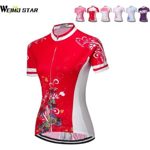 WEIMOSTAR Team Women Cycling Jersey Summer Maillot Ciclismo Breathable MTB Bicycle Shirts Youth Bike Jerseys Cycling Clothing