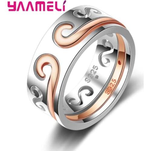 Hot Popular Round Finger Rings For Women 925 Sterling Silver Rose Gold Color Jewelry Present Jewelry Accessories