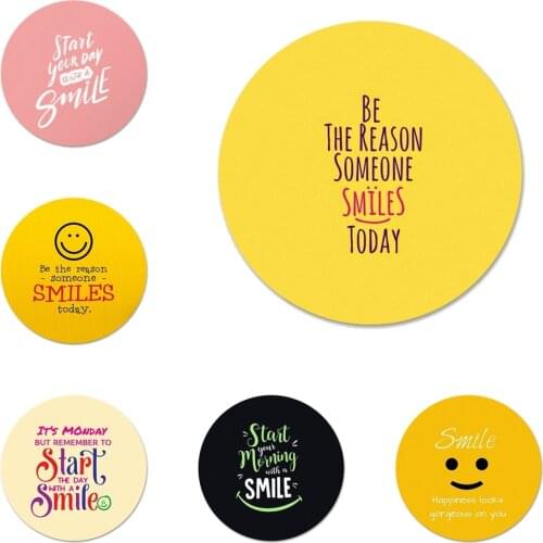 Keep your smile Icons Pins Badge Decoration Brooches Metal Badges For Backpack Decoration 58mm
