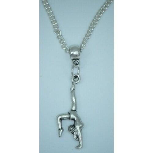 10Pcs Fashion Jewelry Gymnasts Charms Pendant&Necklace DIY Gift Souvenir Fast shipping D443