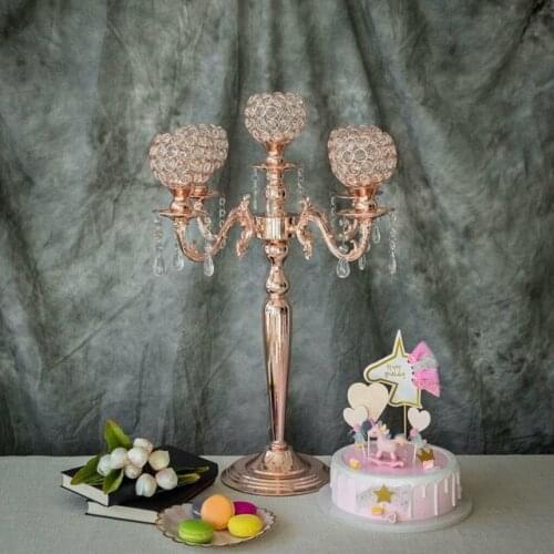12pcs)75cm tall)Sliver Chandelier Votive Candle Holder Metal Candelabra Centerpiece For Wedding Table yudao1650