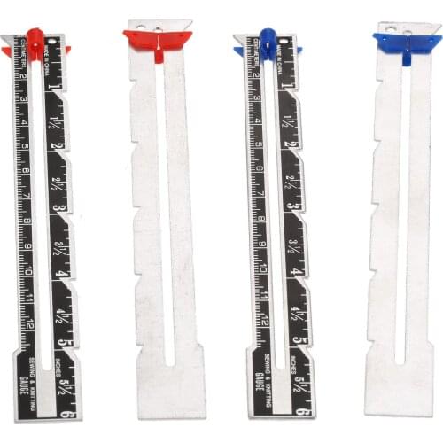 2Pcs Measuring Aluminum Quilting Knitting Crafting Sewing Seam Ruler Measuring Gauge Patchwork Quilting Tailor Ruler Sewing Tool