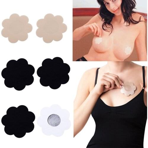 20 Pair Black Flower SATIN Breast Nipple Cover Petal Pasties Cover Bra Pad