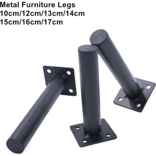 4pcs 10cm-17cm Metal Furniture Legs Round Tube Sofa Legs for Cabinet Table Chair Bed Foot Home Furniture Accessories With screws