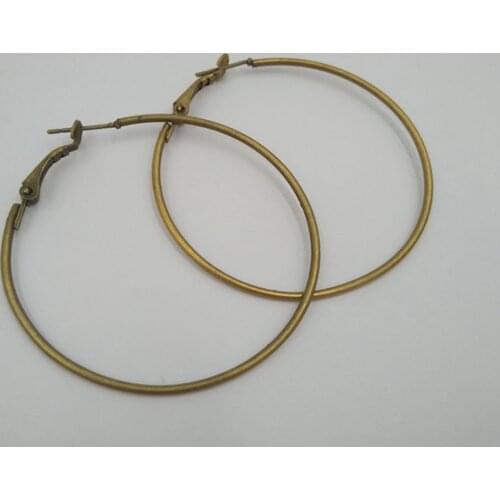 500piece lot circle hoop earring findings antique bronze 50mm earring jewelry making findings&accessories HEF003