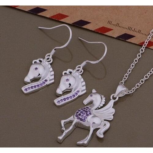 AS407 Trendy wholesale r Jewelry Sets Earring 767 + Necklace 765 /asrajjya btoakkvar plated