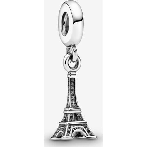 Free Shipping Authentic 925 Sterling Silver Paris Eiffel Tower Dangle Charm Fit Original Pandora Bracelet For Women DIY Jewelry