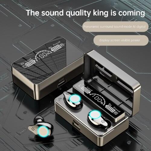 TWS Wireless Headphones Bluetooth Compatible Earphones Sport Waterproof Headsets 9D Bass Stereo Earbuds with Mic Type-C Charging