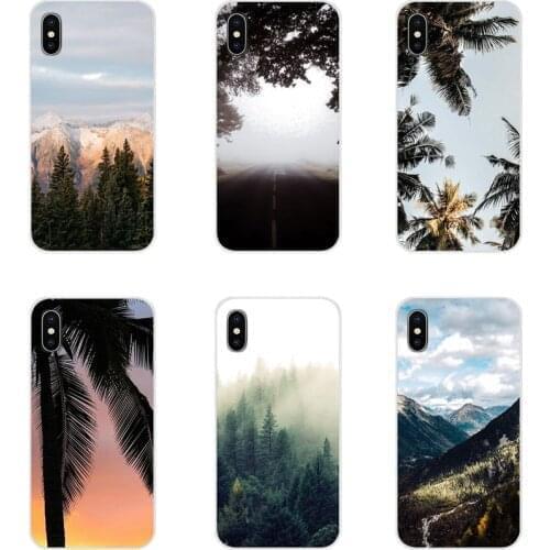 For Huawei Honor 4C 5C 6X 7 7A 7C 8 9 10 8C 8S 8X 9X 10I 20 Lite Pro Accessories Cases Cover Palm tree leaf mountain white smoke