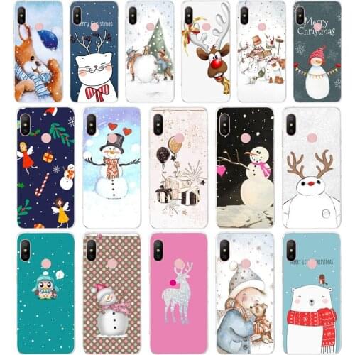38AA happy New Year merry Christmas gift Soft Silicone Tpu Cover phone Case for Xiaomi Redmi 6 Pro 6A 7A Note 6 Pro 7 case