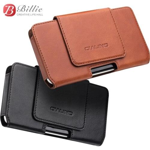 QIALINO Phone Bag Case For iPhone X Waist Belt Bag Pocket Cover for iPhone 10 luxury Genuine Leather Case for iPhone XS 5.8 inch