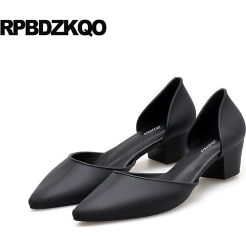 Cheap d'orsay black jelly sandals pumps chunky green shoes for women blue 2019 block pointed toe thick summer gray low heels new