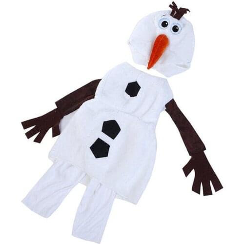 Childrens Comfortable Luxury Plush Cute Olaf Halloween Costume, Cartoon Movie Snowman Party Dress Up Cosplay Boy Girl Costume