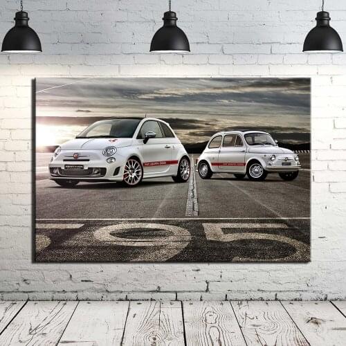 Fiat 595 Abarth Canvas Painting Nordic Style Wall Art Canvas Poster Home Decor Wall Pictures Print For Living Room