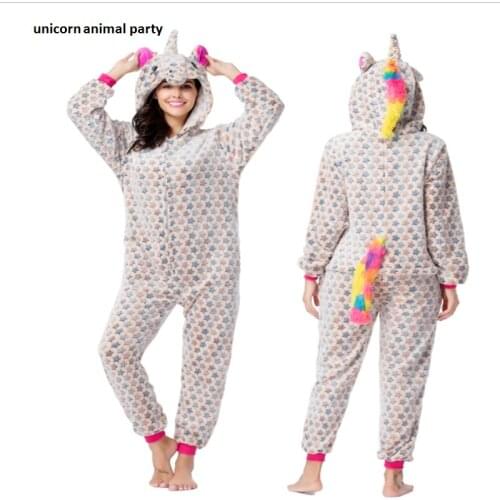 Kigurumi Onesies costumes Cosplay Cartoon Five-pointed star unicorn zipper Pajamas Costumes Sleepwear halloween Party costumes