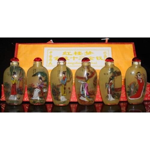 China Coloured glaze Twelve beautiful women snuff bottle A set