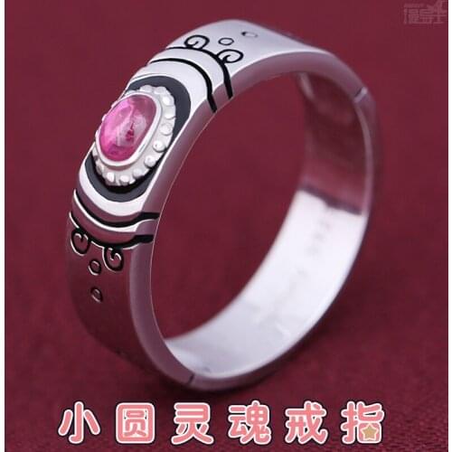 Anime Rings Puella Magi Madoka Magica Sakura Kyōko 925 Sterling Silver Finger Ring Fashion Decorations Adjustable Christmas Gift