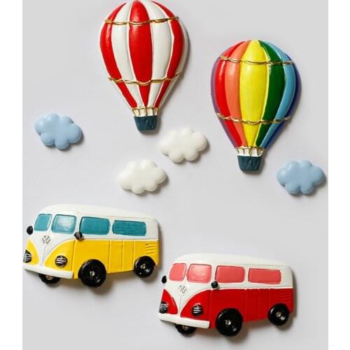 Creative Fridge Magnet Car Bus Ball Refrigerator Magnet Cartoon Home Decorations Garden Wedding Decoration Kitchen Accessories