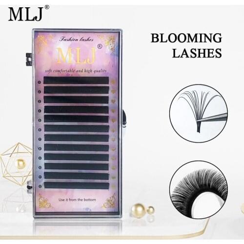 MLJ Easy Fan Eyelashes Volume J/B/C/D/LC/LD/L Curl Blom Individual Eyelashes Extension Magic Natural False Lashes Makeup Sets