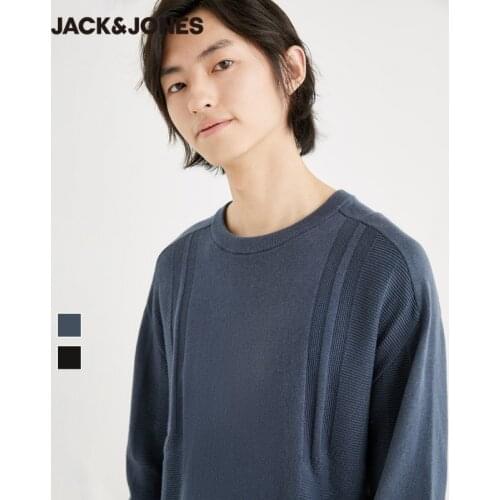 JackJones Mens Cotton Cashmere Round Neckline Long Sleeve Knit Sweater | 220424006
