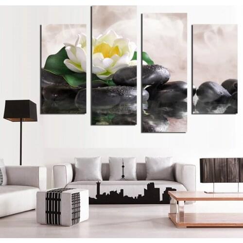 4 Pcs Wall Painting Flower New Modern Painting Wall Pictures For Living Room Cuadros Home Decor Prints On Canvas