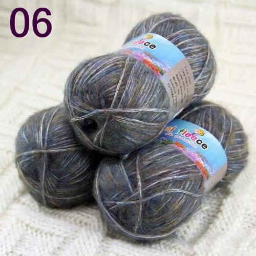 Batch 3 ballsx 50g new mohair cotton shawl sweater hat hand knitted crochet yarn Dark gray 822-06-3