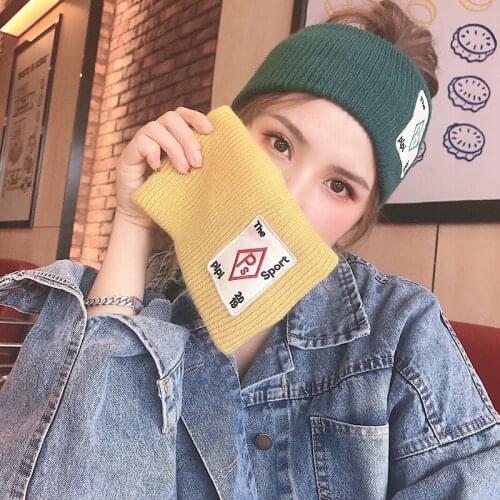 Women Embroidery Headband Autumn And Winter Knitting Wool Band Hairband Retro Wide Edge Head Headpiece Ornaments Headwear