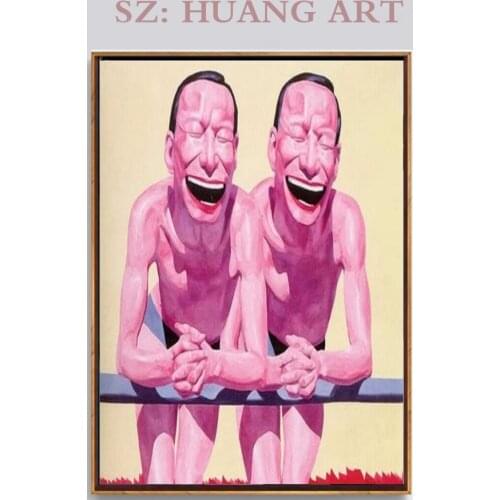 Hand-painted oil painting figure painting funny big mouth bald man pen canvas club hotel sofa decoration painting club