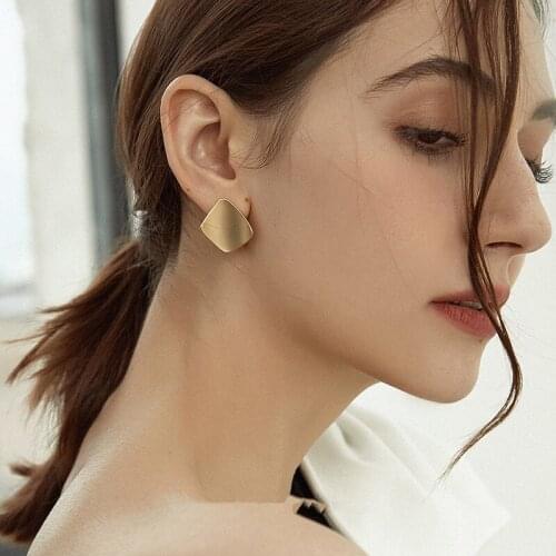 Simple Gold Color Irregular Bump Geometric Matte 925 Sterling Silver Stud Earrings For Women Fashion Trendy Jewelry Gift
