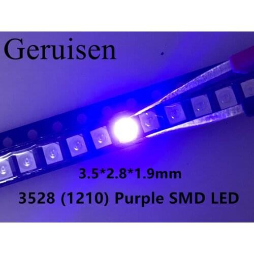 SMD led diode 3528/1210 purple/uv smd/smt plcc-2 high quality ultra bright light-emitting diodes 3000PCS