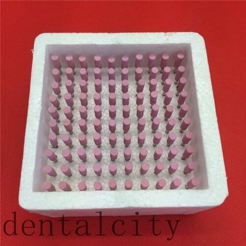 Dental Materials 100pcs cylinder Gravel Ceramic thick Mounted Point Burs Polisher 2.35mm Dental Lab Equipment