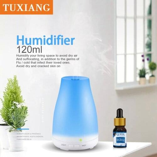 TUXIANG Bedroom Sprayer Office Purifier Aromatherapy Machine Home Colorful Light Ultrasonic Humidifier Essential Oil Diffuser