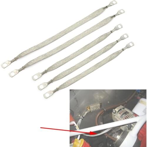 Universal For Truck Car 3-10" And 2-13" Engine Ground Strap Kit 1/2" Width Flat , Rated For 62 Amps , Tinned Copper