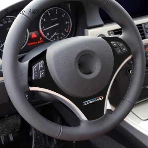 Suede Car Wrapping ABS Steering Wheel buttons Protector Cover Stickers Trim For BMW 1 3 Series E87 E90 Interior Auto Accessories