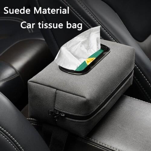 Suede Car Tissue box Car Seat Back Tissue bag Holder Auto Interior Storage Decoration Auto Interior ornament