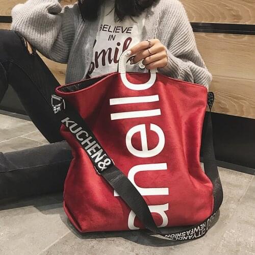 New Large-capacity Velvet Handbag Fashion Lady Letter Shoulder Crossbody Bag High Quality Womens Shopping Bag Tote Girl Student
