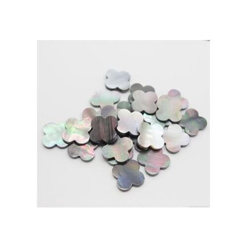 15*15mm-25*25mm Four Leaf Clover Black Natural MOP Shell Slice