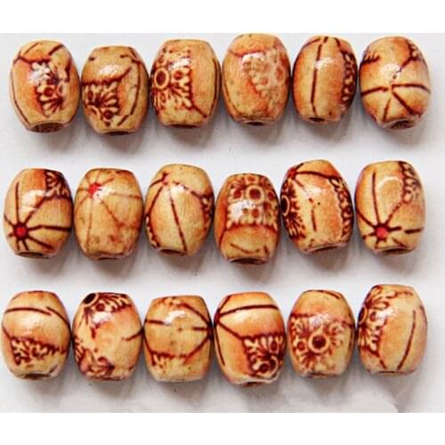 20pcs/lot 7x10mm Printing Barrel Beads Loose Beads Spacer Beads Jewelry Accessories