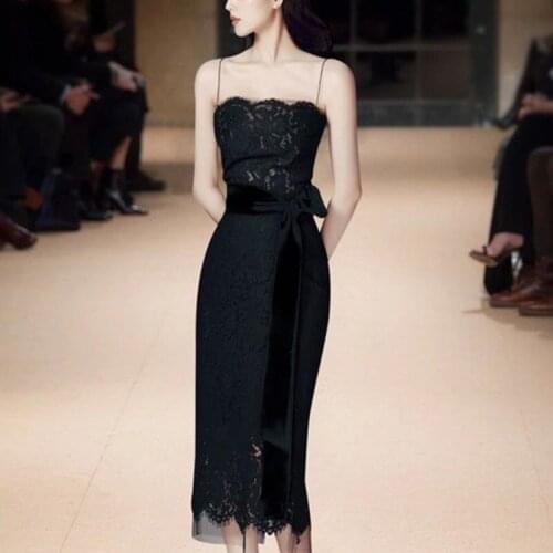 ZAWFL Summer Sleeveless Spaghetti Strap DressWomen 2021 Sexy Chic Lace Pencil Dresses Elegant OL Fashion Bodycon Vestidos