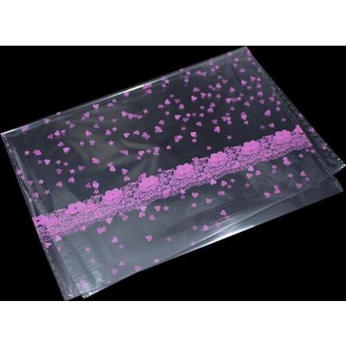 400pcs /lot Flat Open Transparent Plastic Package Bags For Small Christmas DIY Gift Toy Craft Pack Clear Plastic Bag 18x25cm