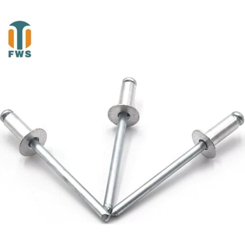 50 PCS M4.8 18-30mm DIN EN ISO 15978 GB /T 12617.1 Aluminum Open End Blind Rivets With Break Pull Mandrel And Countersunk Head
