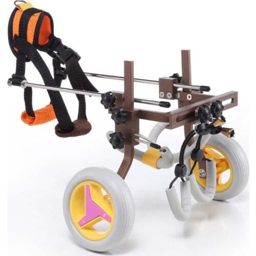 77JA Disabled Dog Scooter Wheelchair with Handle for Small Dogs Back Legs Safety Reflective Strip Design Home Pets Dog Train