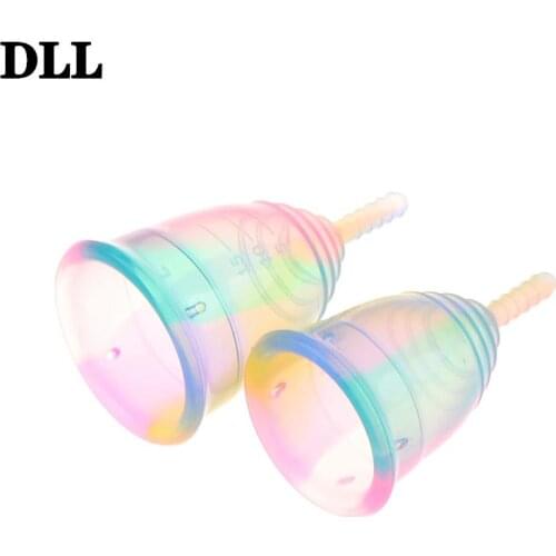 1PCS Colorful Women Cup Medical Grade Silicone Menstrual Cup Feminine Hygiene menstrual Lady Cup Health Care Period Cup