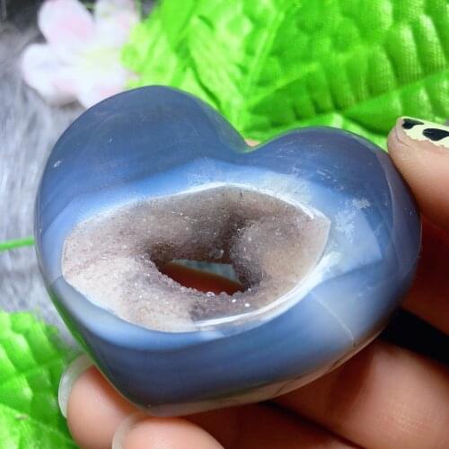 Druzy agate heart 2089